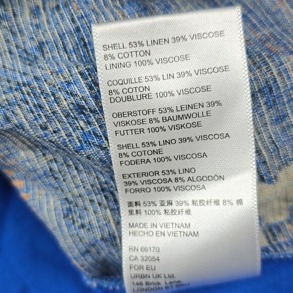 Urban Outfitters UO Juliette Blue Floral Linen Wrap-Around Mini Dress Size‎ S - Picture 11 of 11